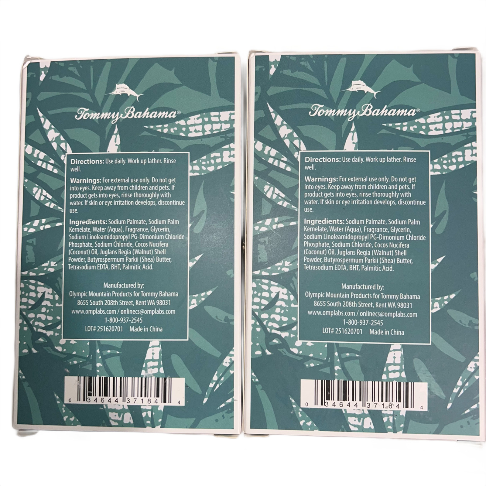 2x Tommy Bahama Eucalyptus Mint Exfoliating Bar Soap 10 oz Each – New