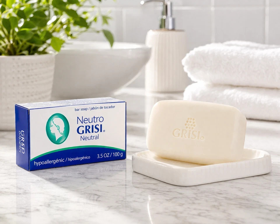 4 Pack Neutral Soap, Jabon Neutro, Grisi 3.5 Oz. X 4 Units