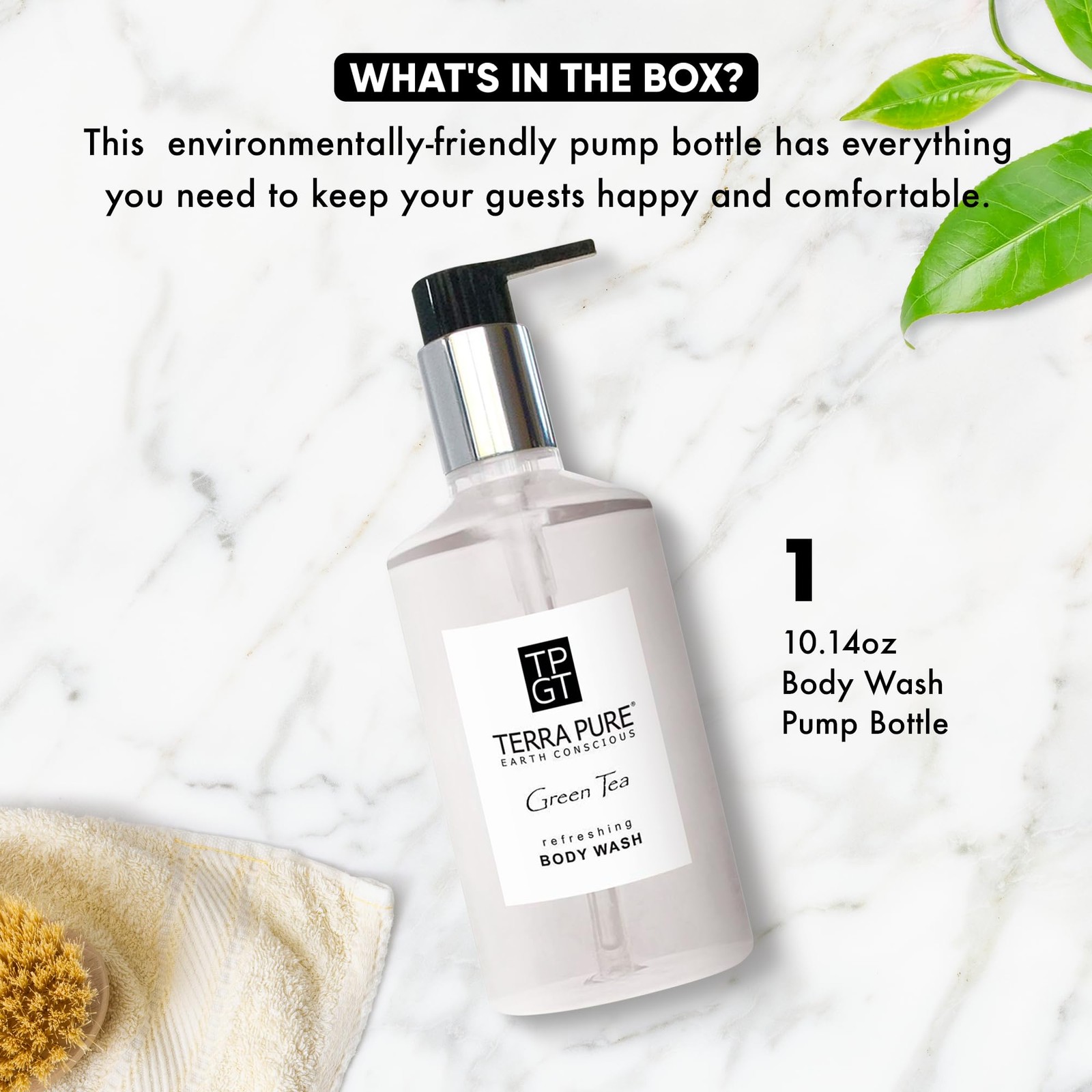 Terra Pure Green Tea Body Wash, 10.14 oz. Fl Oz (Pack of 1), Wash
