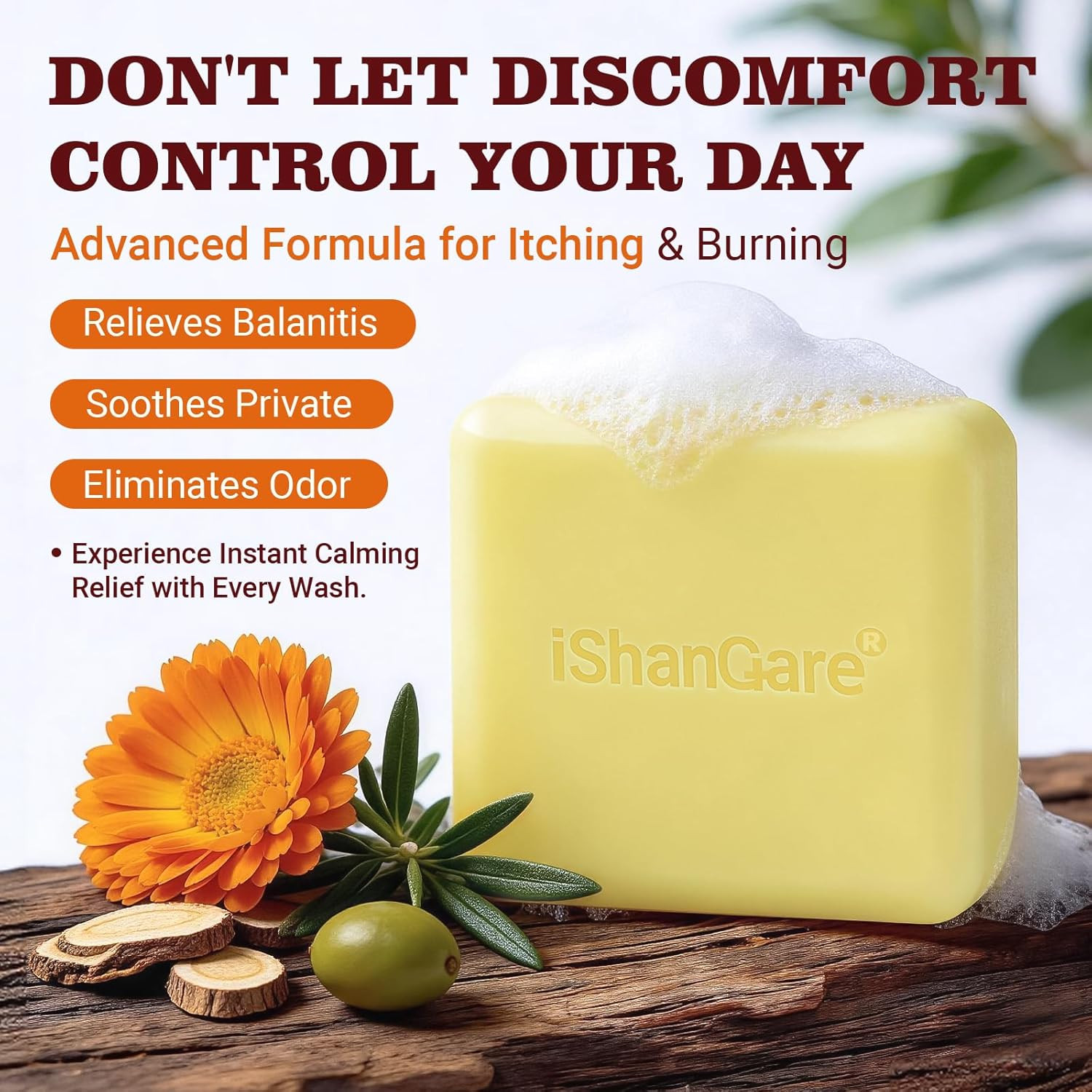 Balanitis Soap for Men – Relieves Jock Itch, Redness, Burning Odor – with Tea Tr