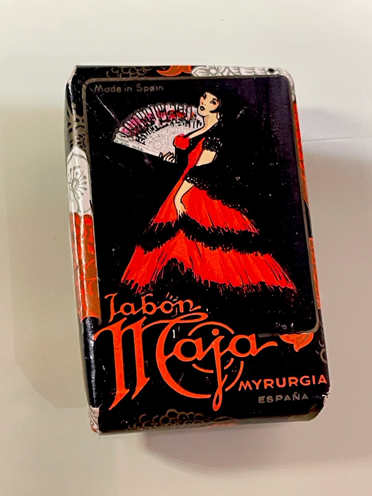 MYRURGIA Vintage RARE Small Travel 2 PERFUMED SOAPS Flor De Blason & Jabon Maja
