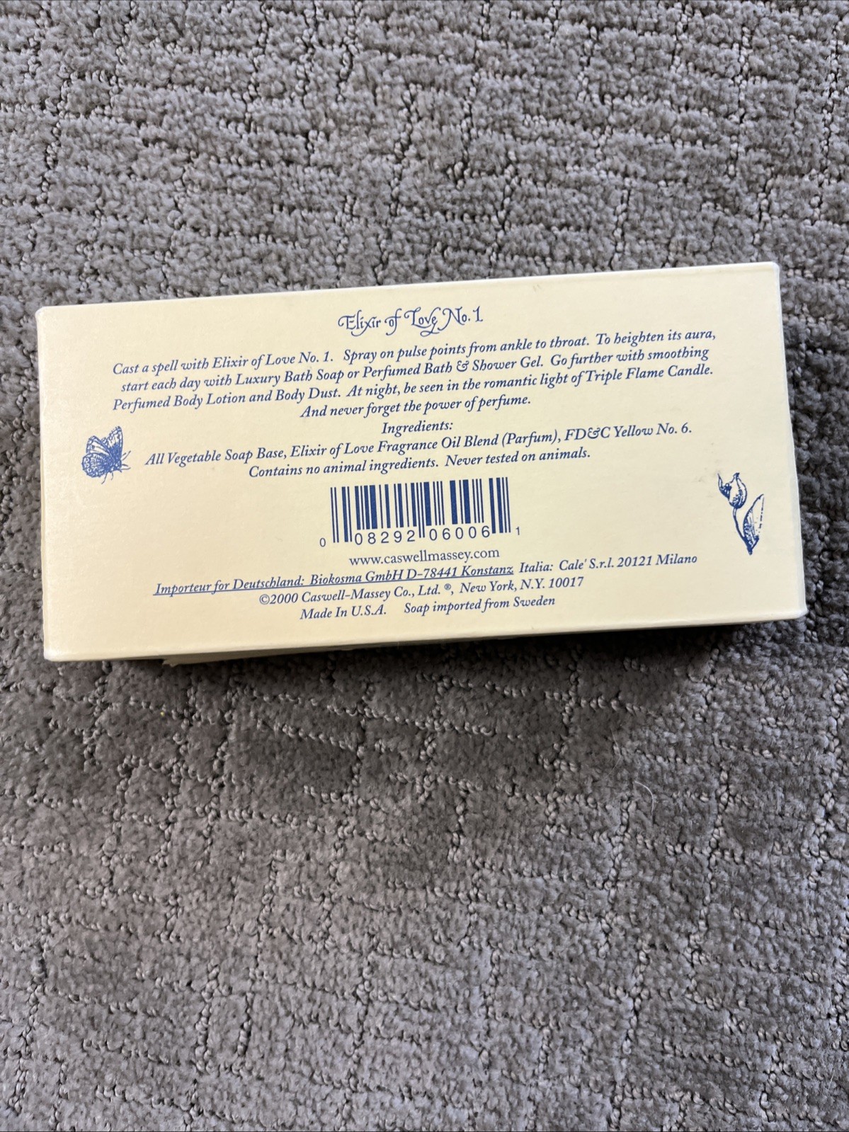 Caswell Massey Elixir of Love No.1 Perfumed Soap 2 Bars With Box