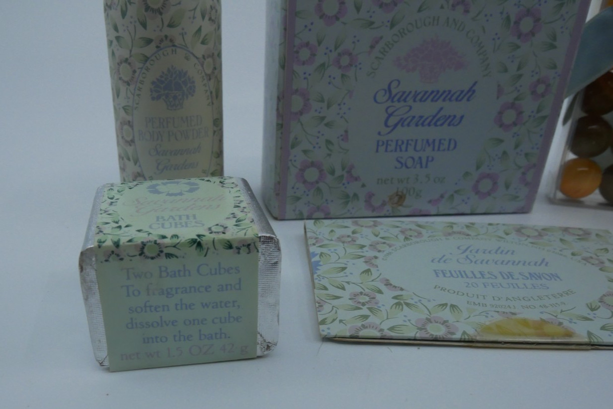 Scarborough and Company Savannah Gardens Perfume Bath Pearls Oil Powder Soap