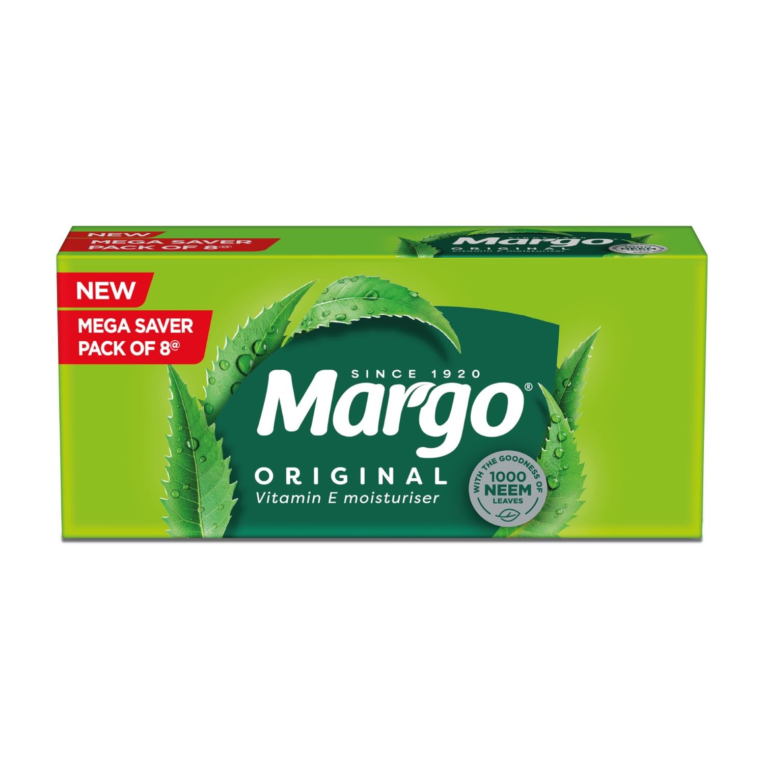 Margo Original Neem Soap 125gm X 8 | Powered With Goodness of 1000 Natural Neem