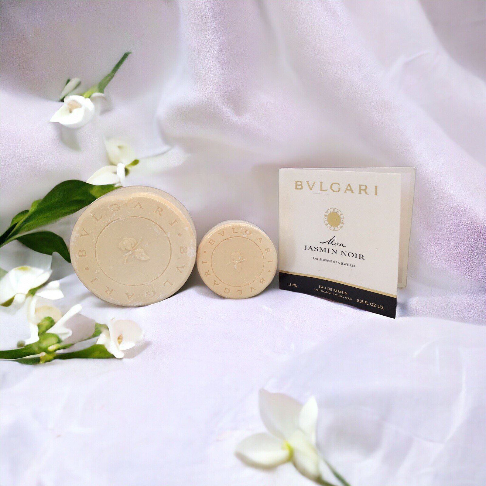 Lot of 2 Bvlgari ~ Au the Blanc (White Tea) Savon Soaps Sealed 5.3oz. + 1.76oz.