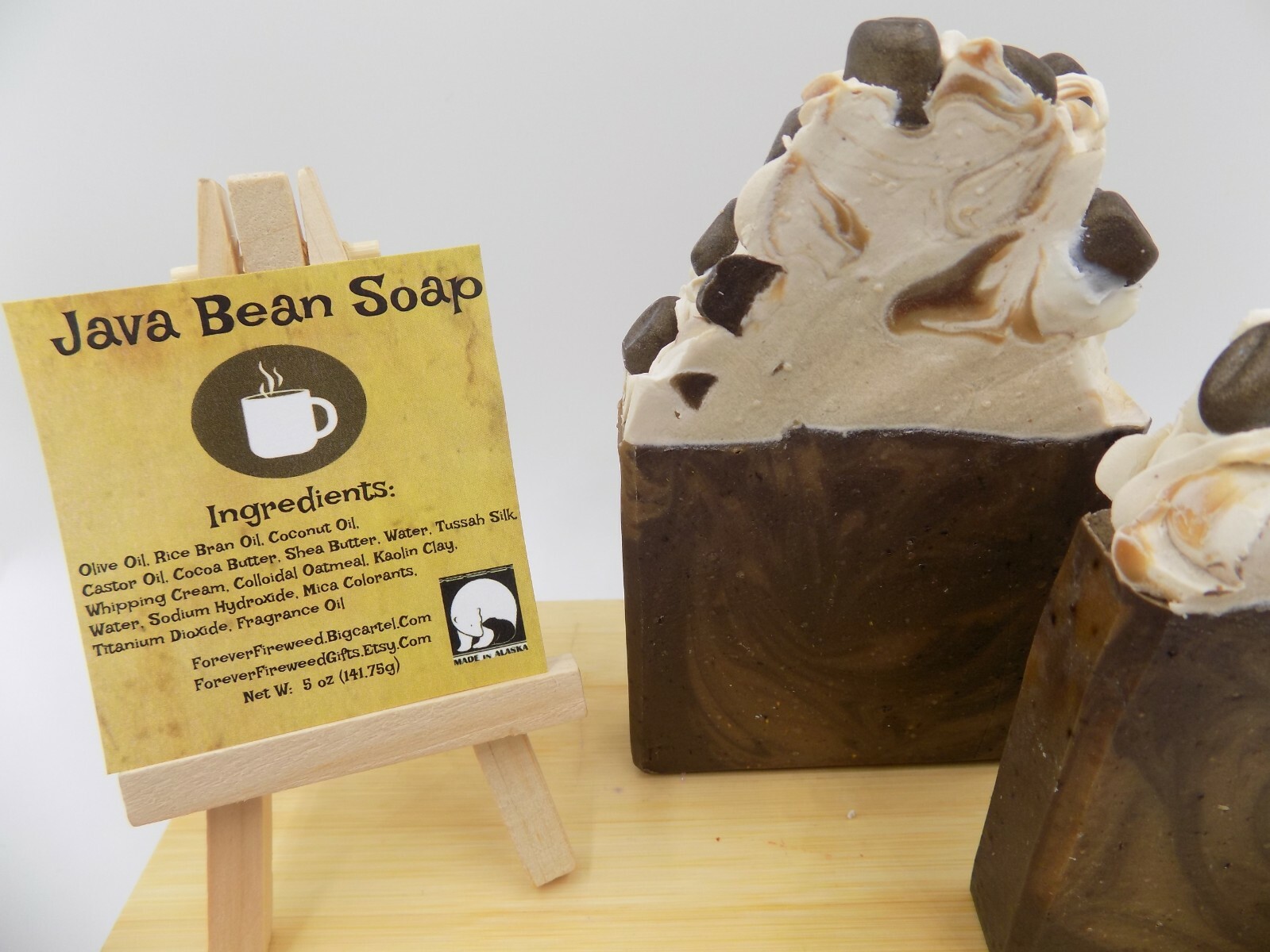 Coffee Handmade Bar Soap / Java Bean / Latte Coffee Soap