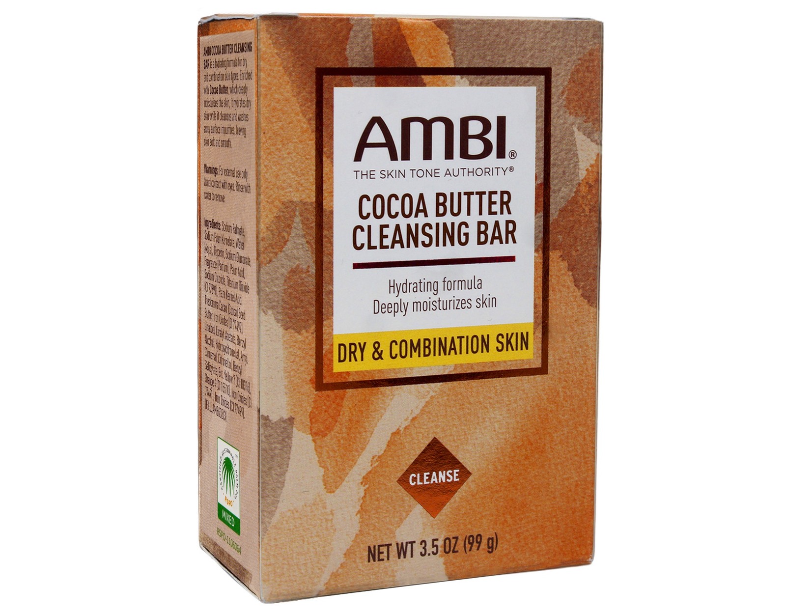 AMBI Cocoa Butter Cleansing Bar Dry & Combination Skin 3.5 oz (Pack of 3)
