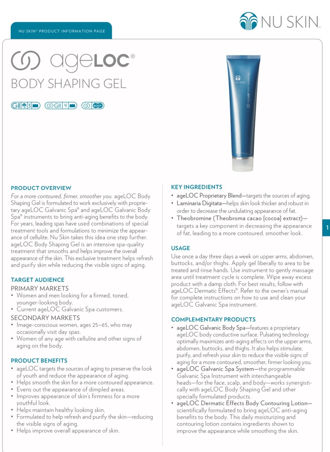 Nu Skin Ageloc Body Shaping Gel 150ml Exp 2025