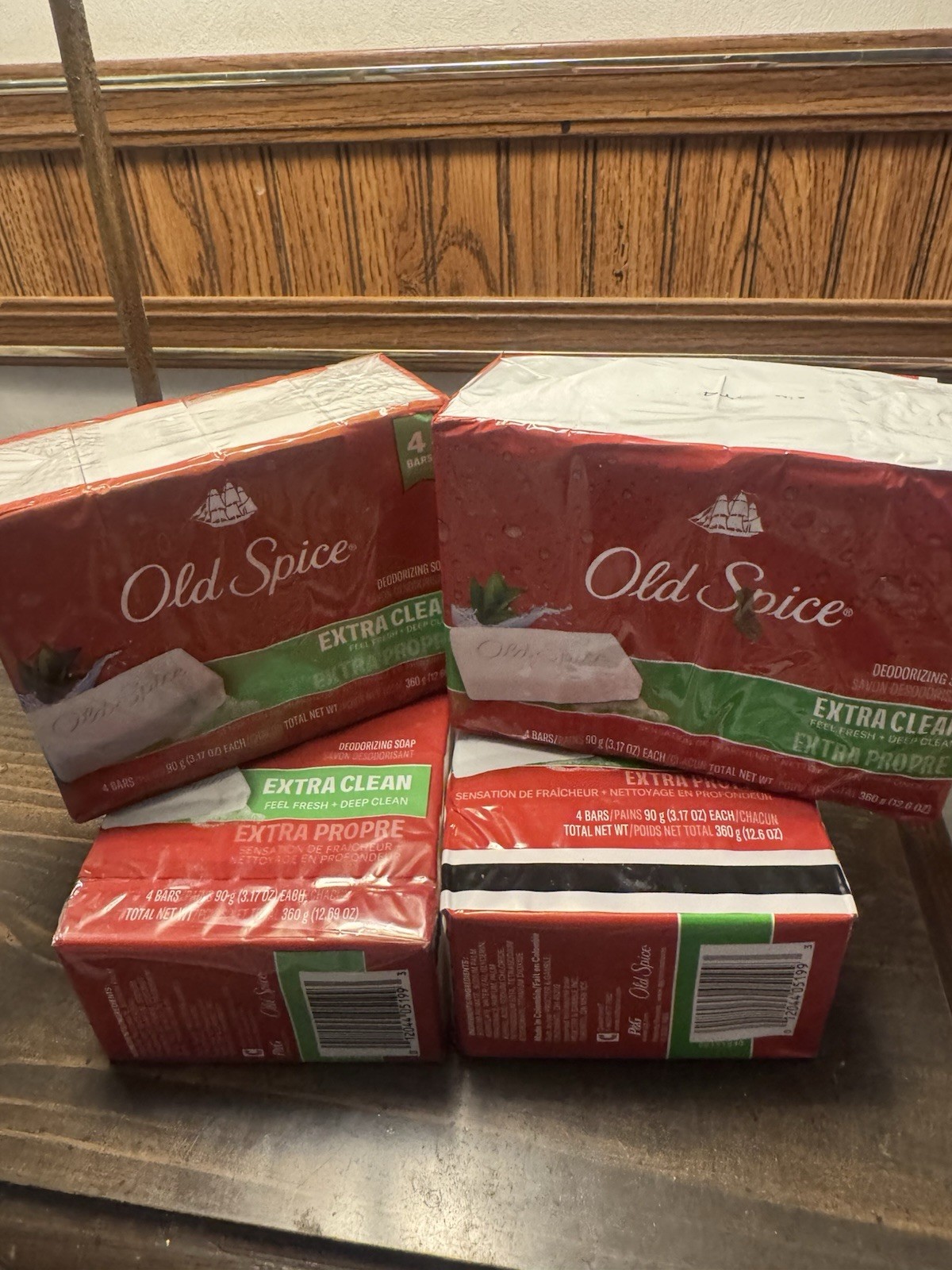16 BARS-LOT OF 4 Packs-Old Spice Deodorizing Bar Soap Extra Clean Fresh 3.17oz