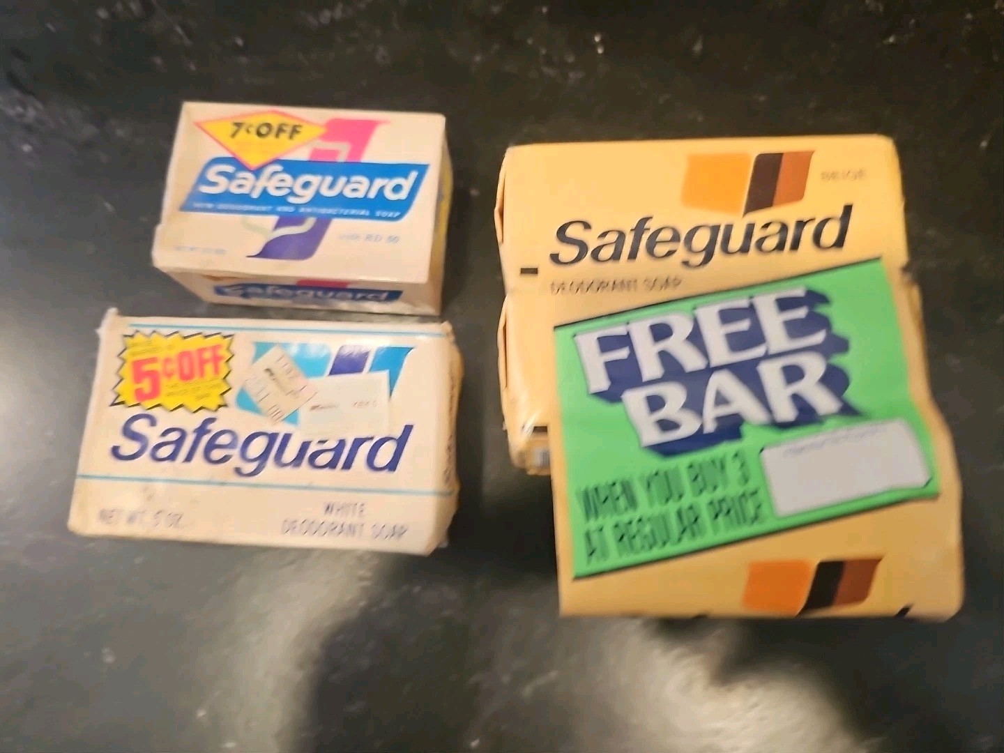 Mixed Lot of 4 Vtg Safeguard Deodorant Soap Bars New And Sealed White & Beige