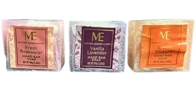 x3 Bar Soap Gift Sets Fresh Rosewater Vanilla Lavender Citrus Modern Expression