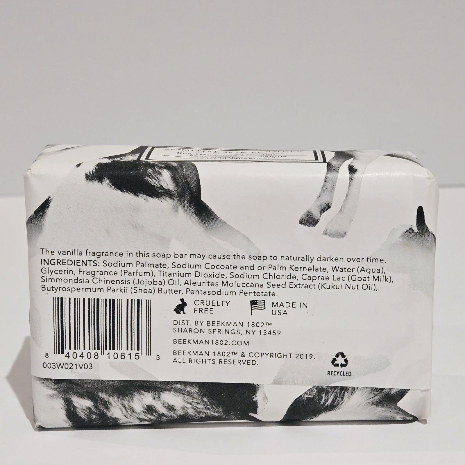 BEEKMAN 1802 BIG 9 oz. Goat Milk & Shea Butter Bar Soap VANILLA ABSOLUTE