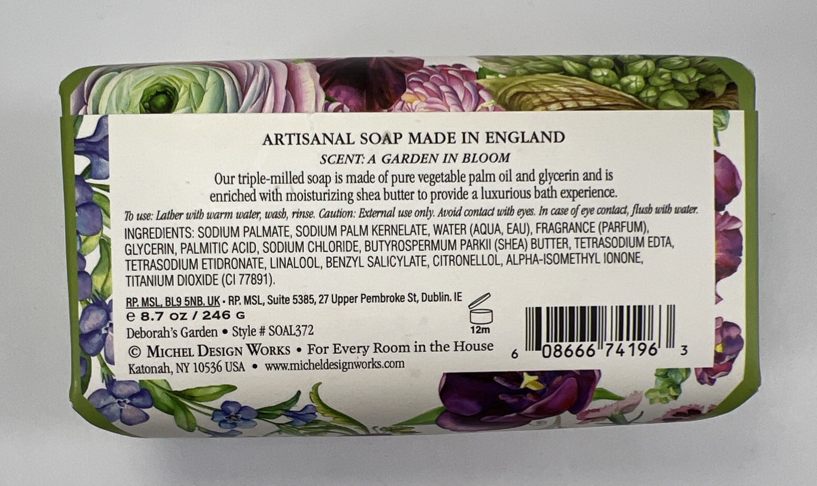 Michel Design Works Large 8.7 oz Shea Butter Bar Bath Soap Deborah’s Garden