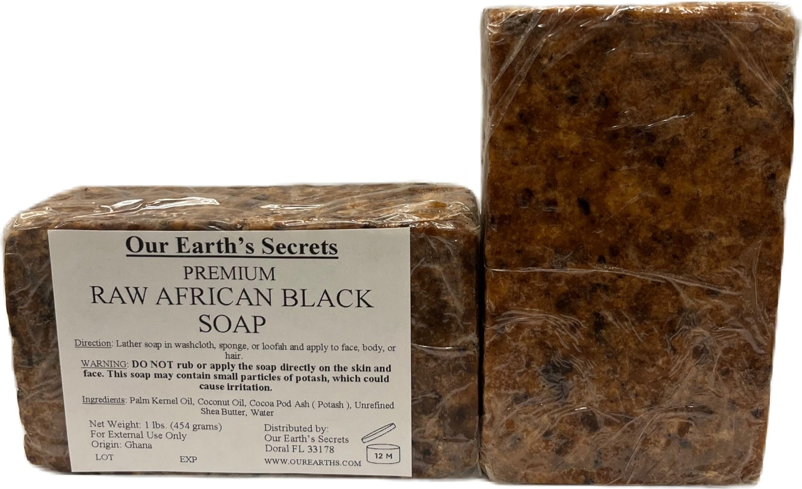 Our Earth’s Secrets Raw African Black Soap, 1 lb. 16 Ounce (Pack of 1)