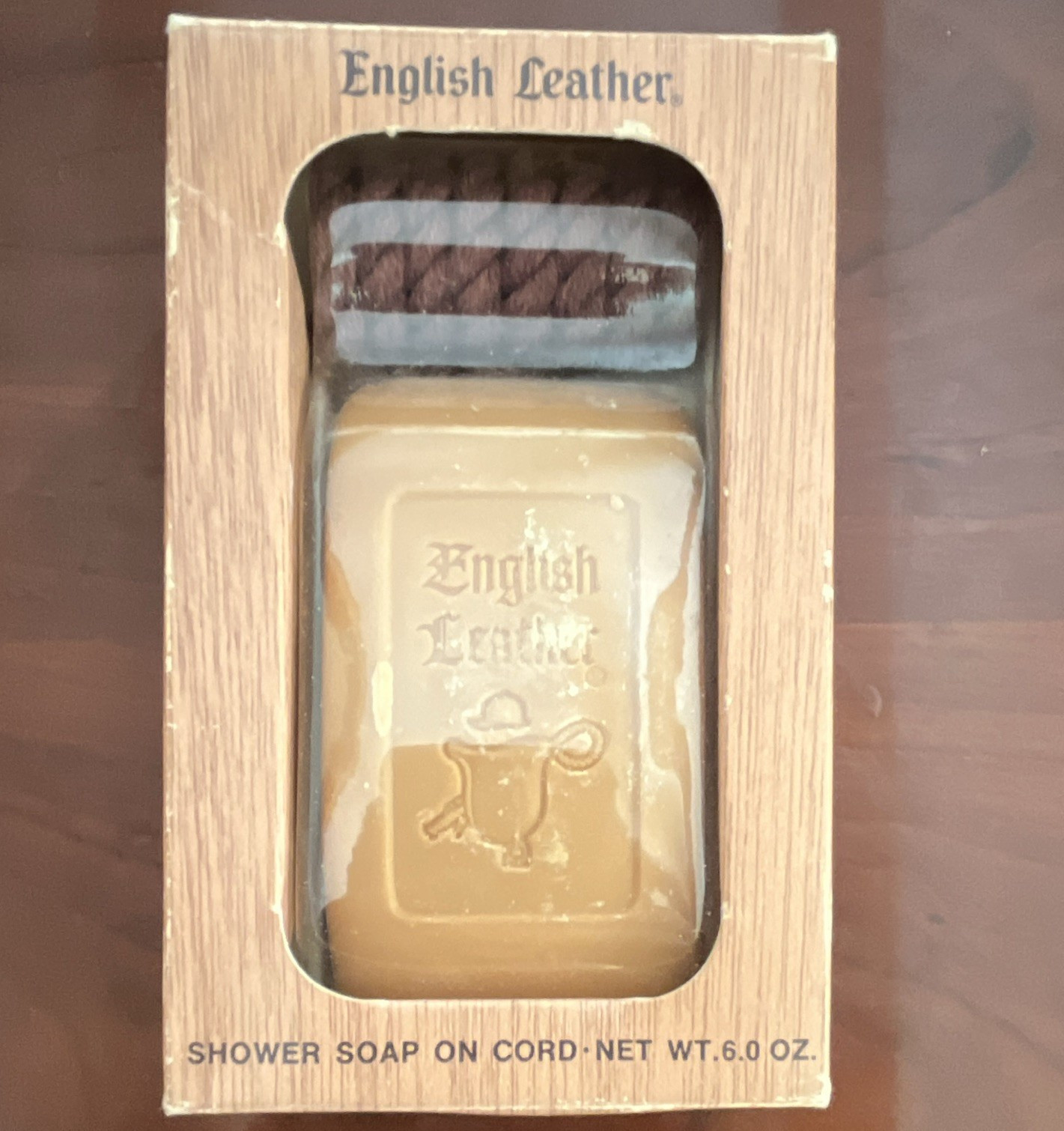 English Leather Shower Soap on a Cord Hard-Milled Leather Scent 6 oz Men