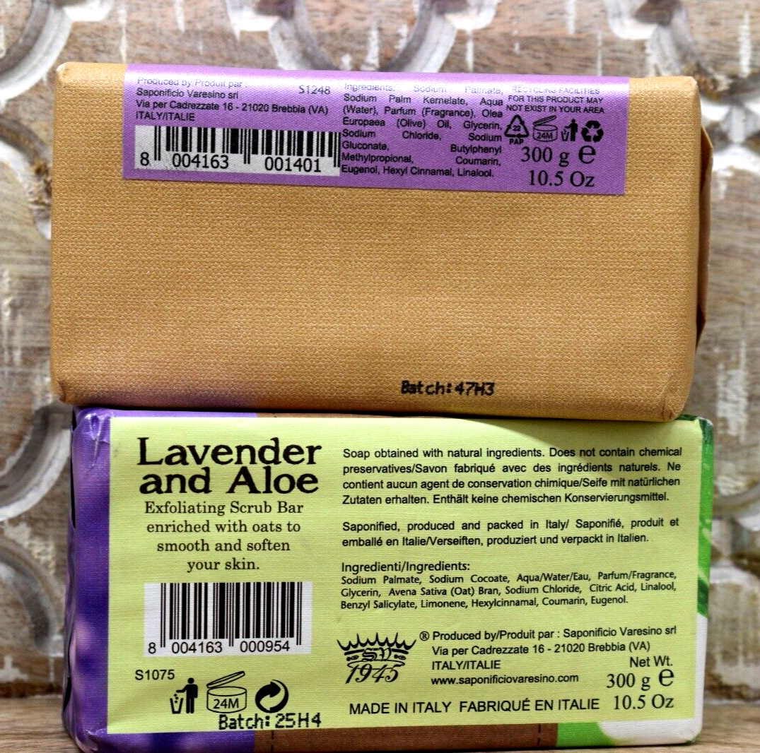 1 Set of SAPONIFICIO VARESINO 1945 Lavender Aloe Exfoliating & Lavender Rosemary