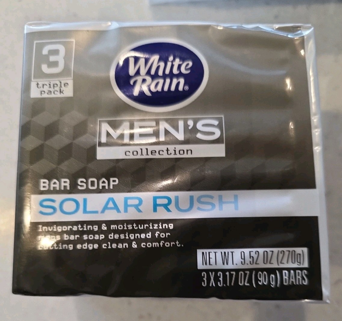 24 Bars White Rain Men’s Collection Solar Rush Bar Soap * 8 3-packs * 3.17oz NEW