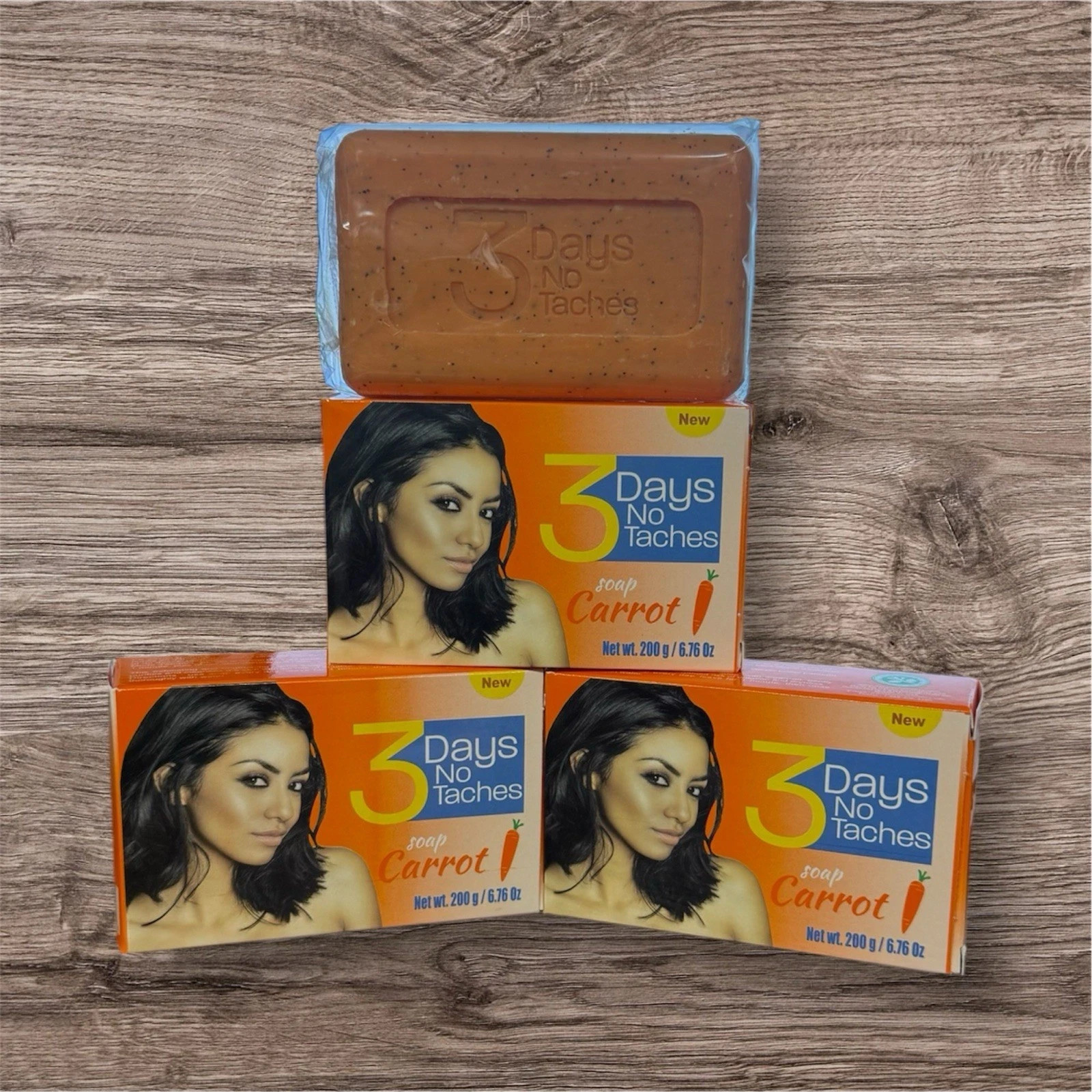3 Days No Taches Carrot 🥕 Soap 3 Packs 200g Each BRAND NEW FREE SHIPPING