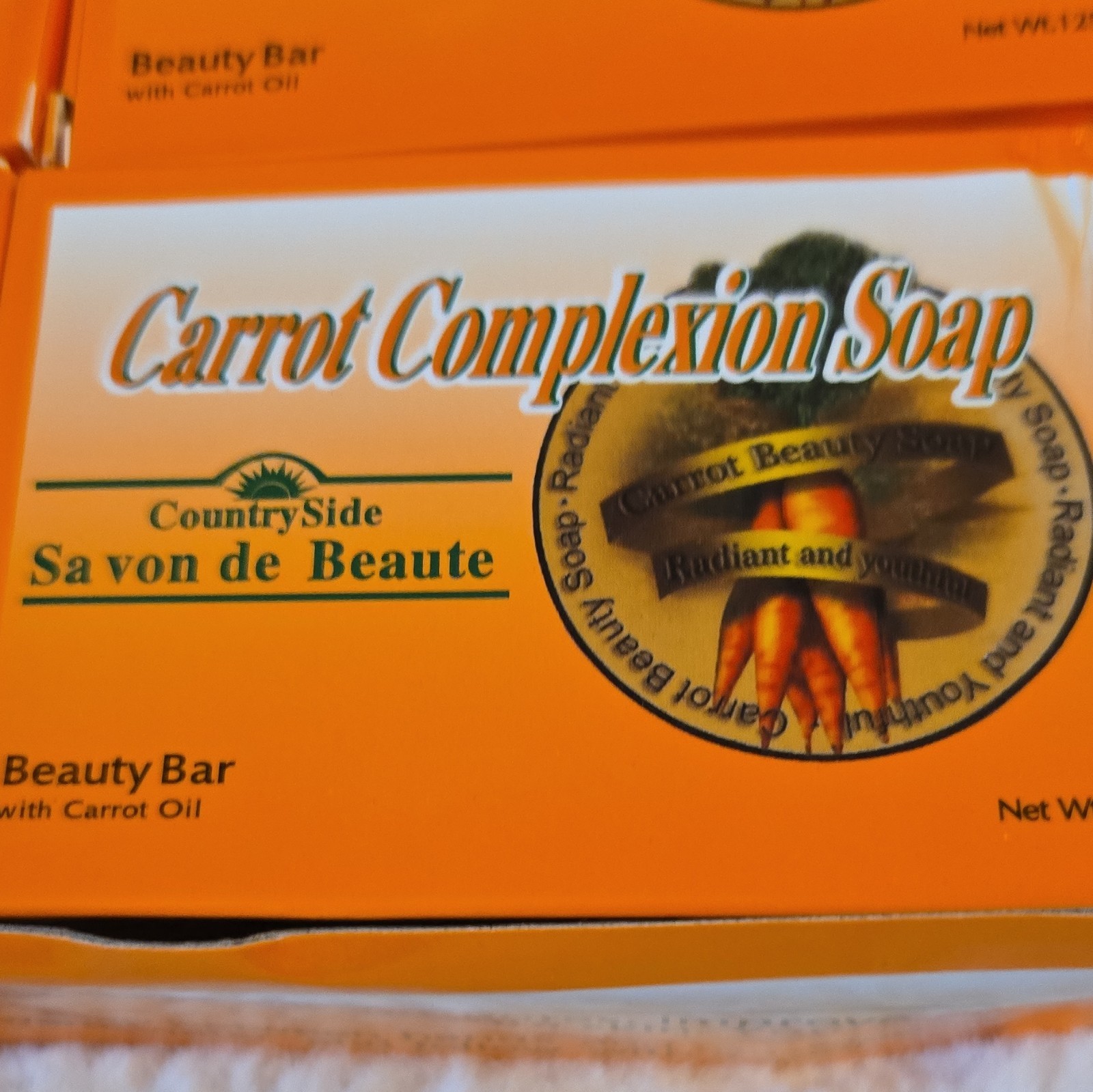 CountrySide Carrot Complexion Beauty Bar Soap with Carrot Oil Orange 125g
