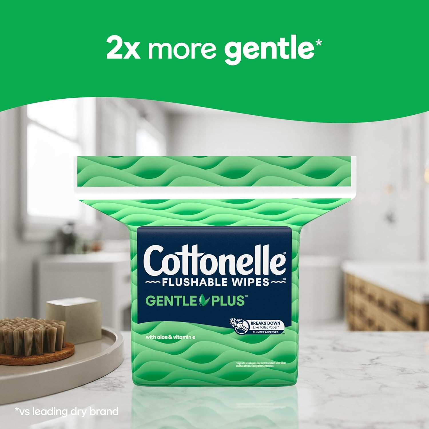 Gentleplus Flushable Wet Wipes w/ Aloe & Vitamin E, 1 Refill Pack, 168 Wipes/Pk