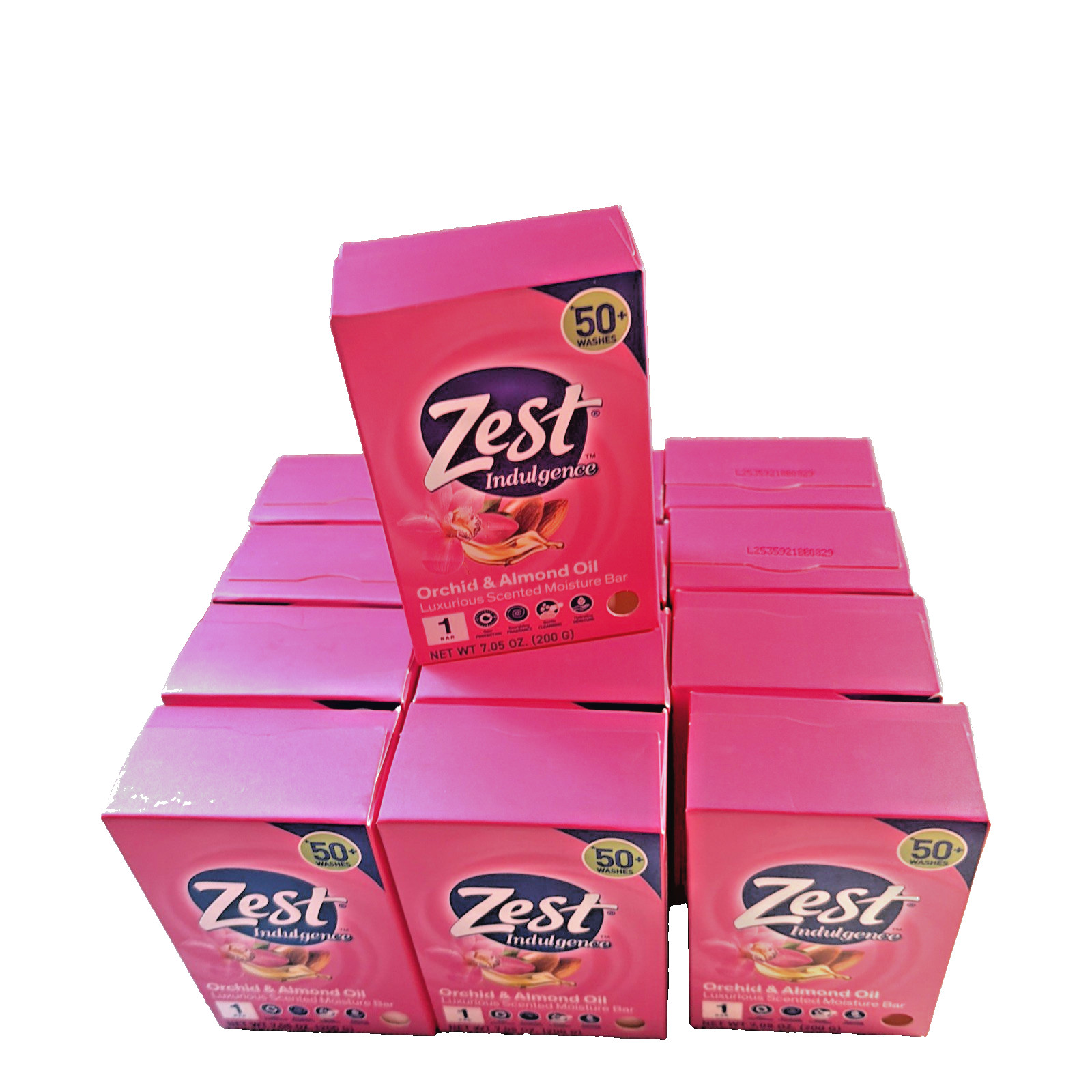 (12) Zest Indulgence Orchid & Almond Oil Luxurious Moisture Bar Soap 7.05 Jumbo