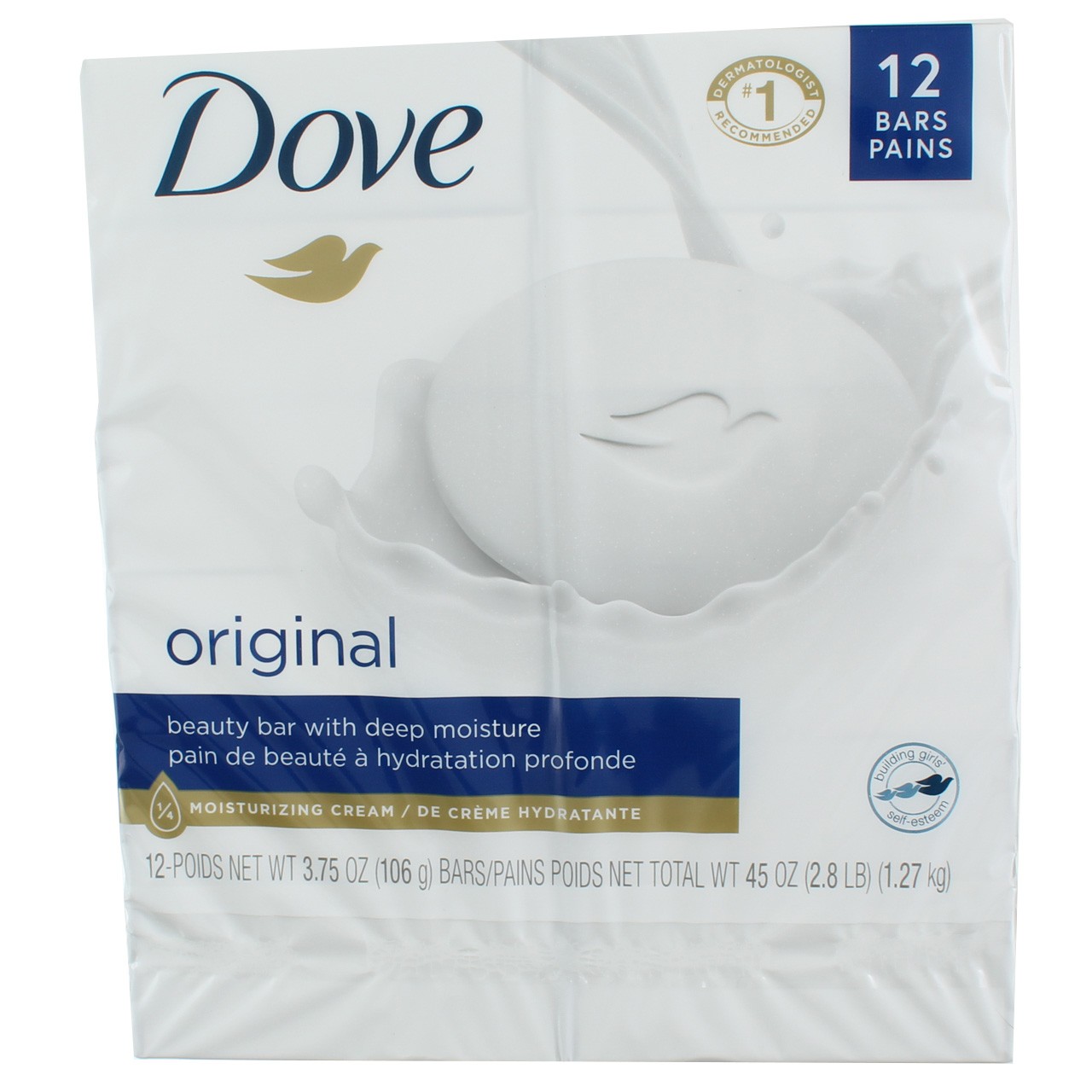 2 Pack Dove Original Moisturizer Cream Bars, Original, 3.75 oz, 12 Ct