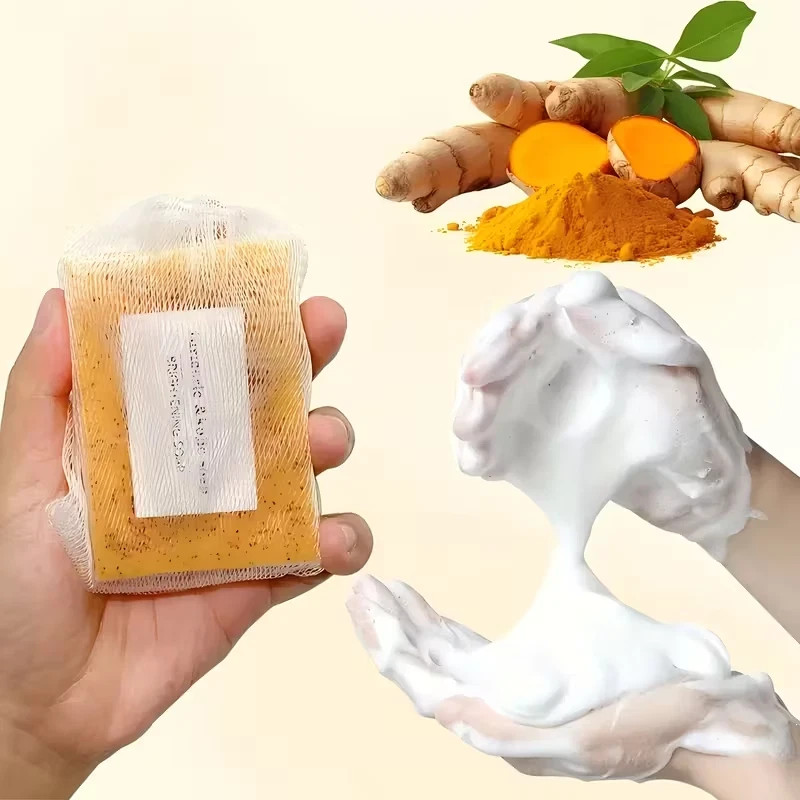 3-Pack Turmeric Glow Soap Bar – Lemon & Kojic Acid, Removing Dark Spots,for acne
