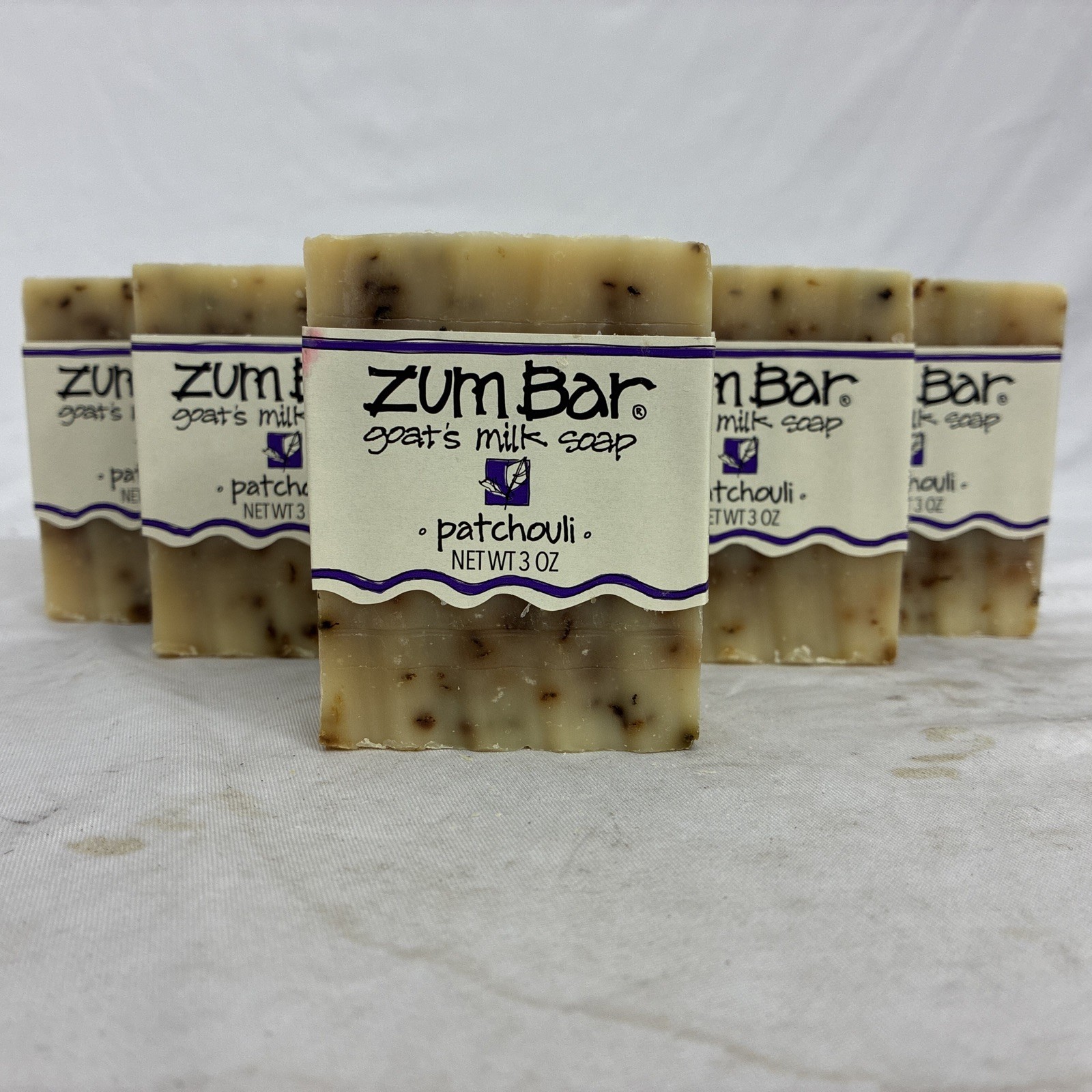 5-PACK Zum Bar Patchouli Goat’s Milk Soap Bars Lot Hand Made Cold Process Method