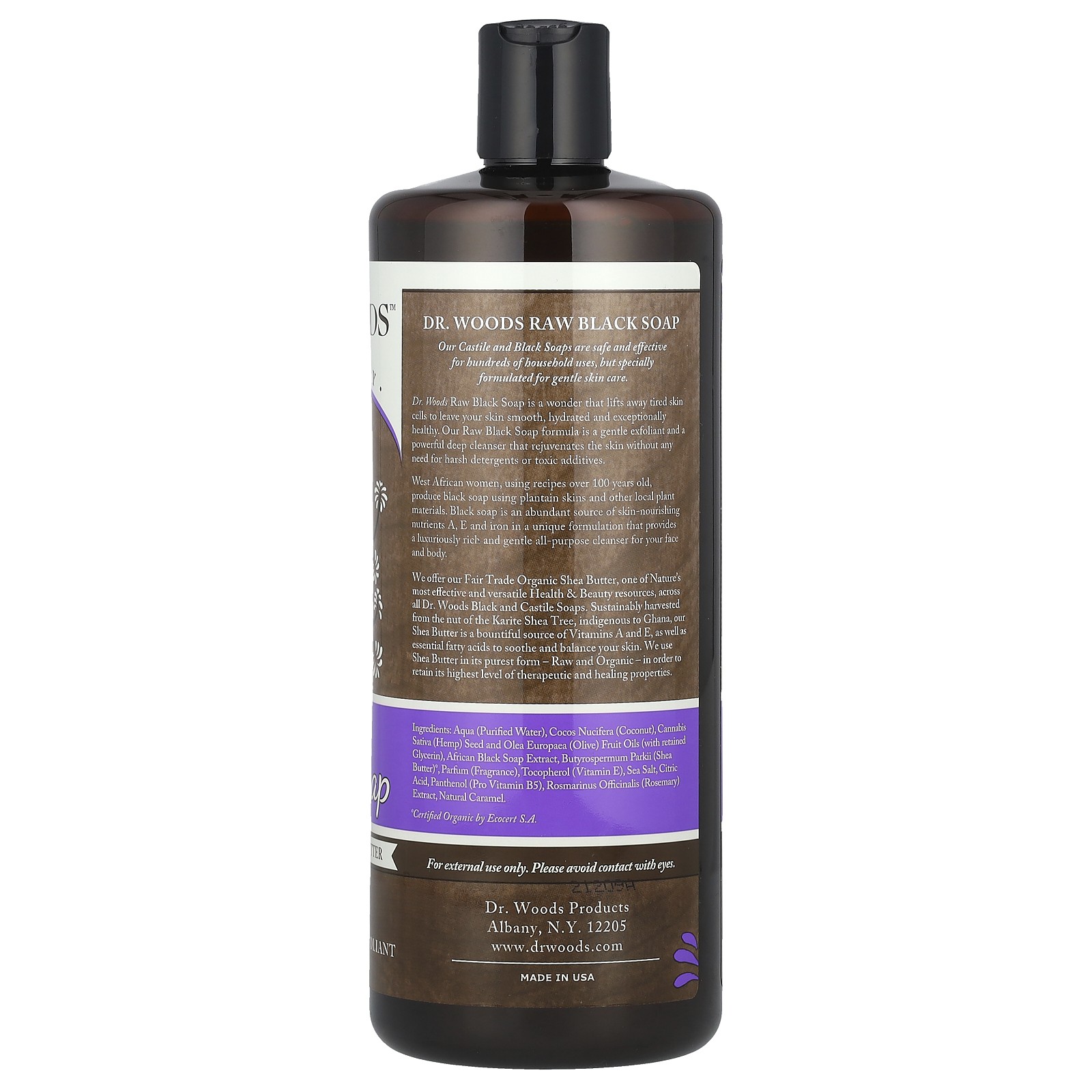 Raw Black Soap with Fair Trade Shea Butter, Original, 32 fl oz (946 ml)