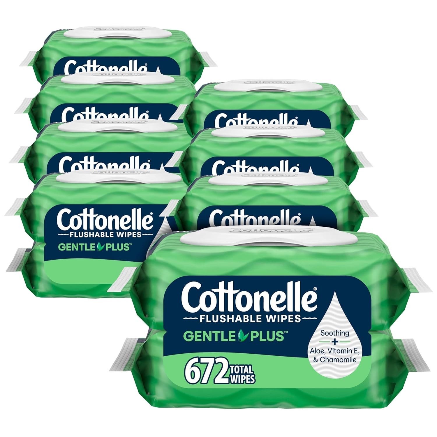 Cottonelle GentlePlus Flushable Wipes Aloe Vitamin E 16 Packs 672 Wet Wipes Bulk