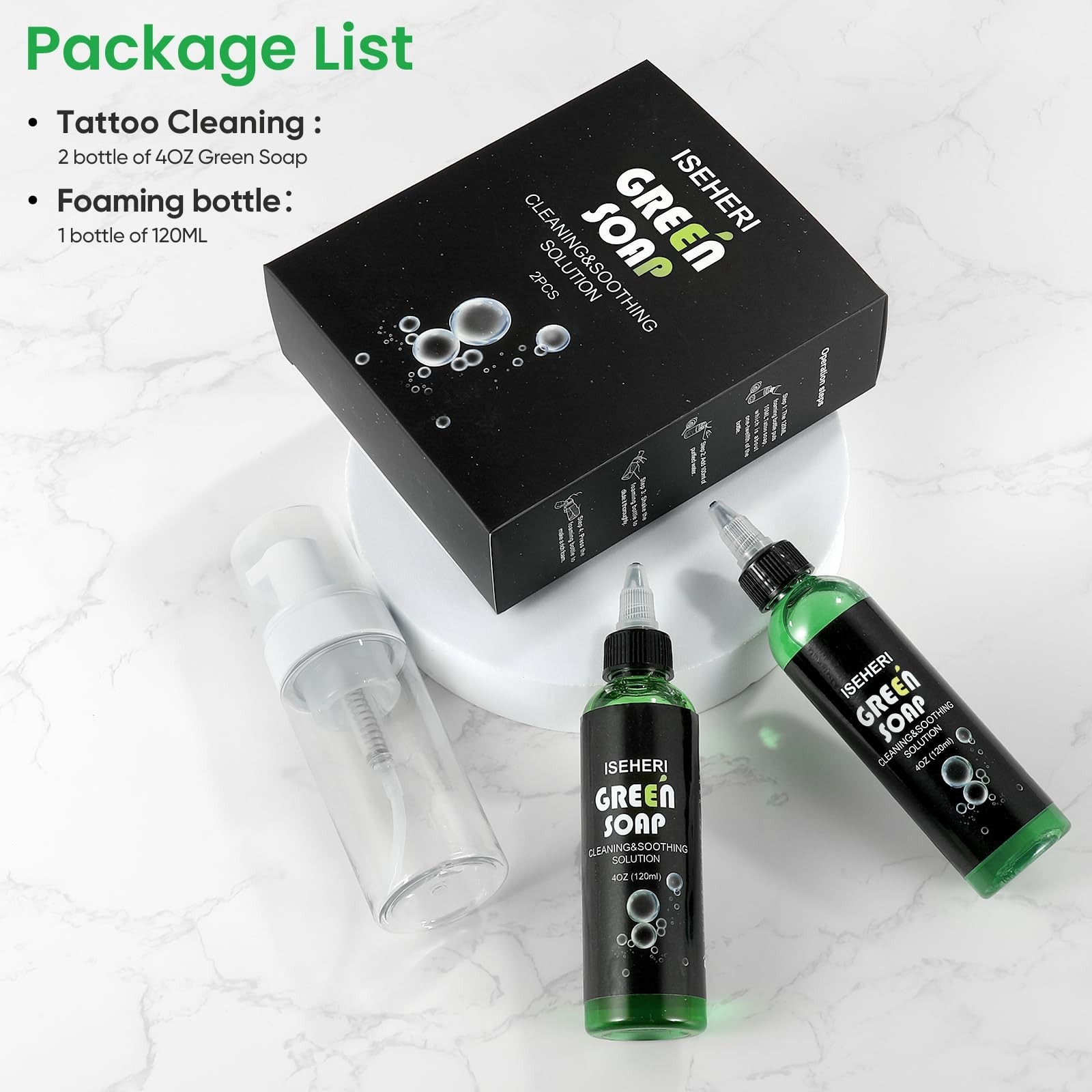 2PCS 4OZ Ultra Concentrated Green Soap with Foaming Bottle – Tattoo Supplies, Sk
