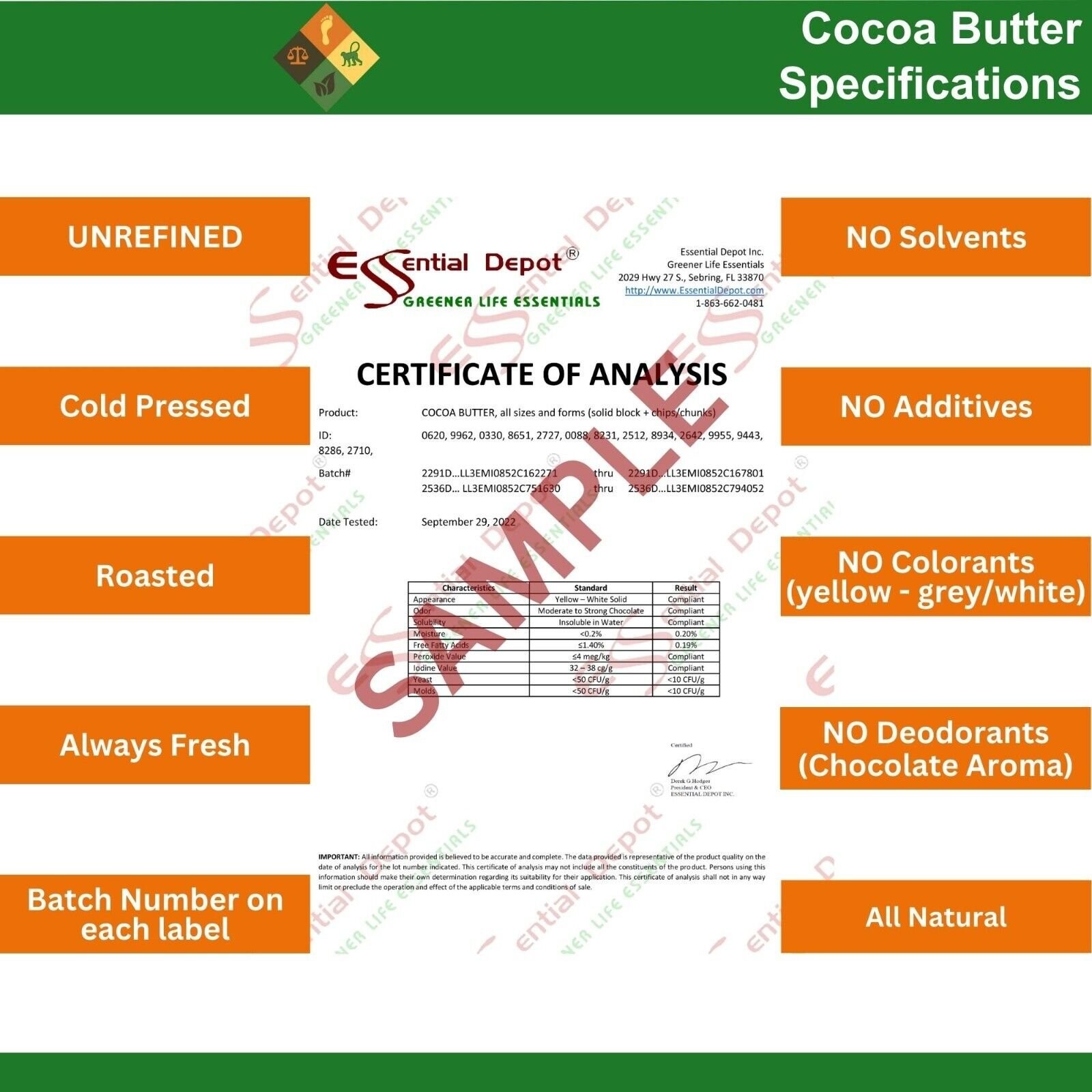 Cocoa Butter Novas – 4 lbs – Greener Life Club Box