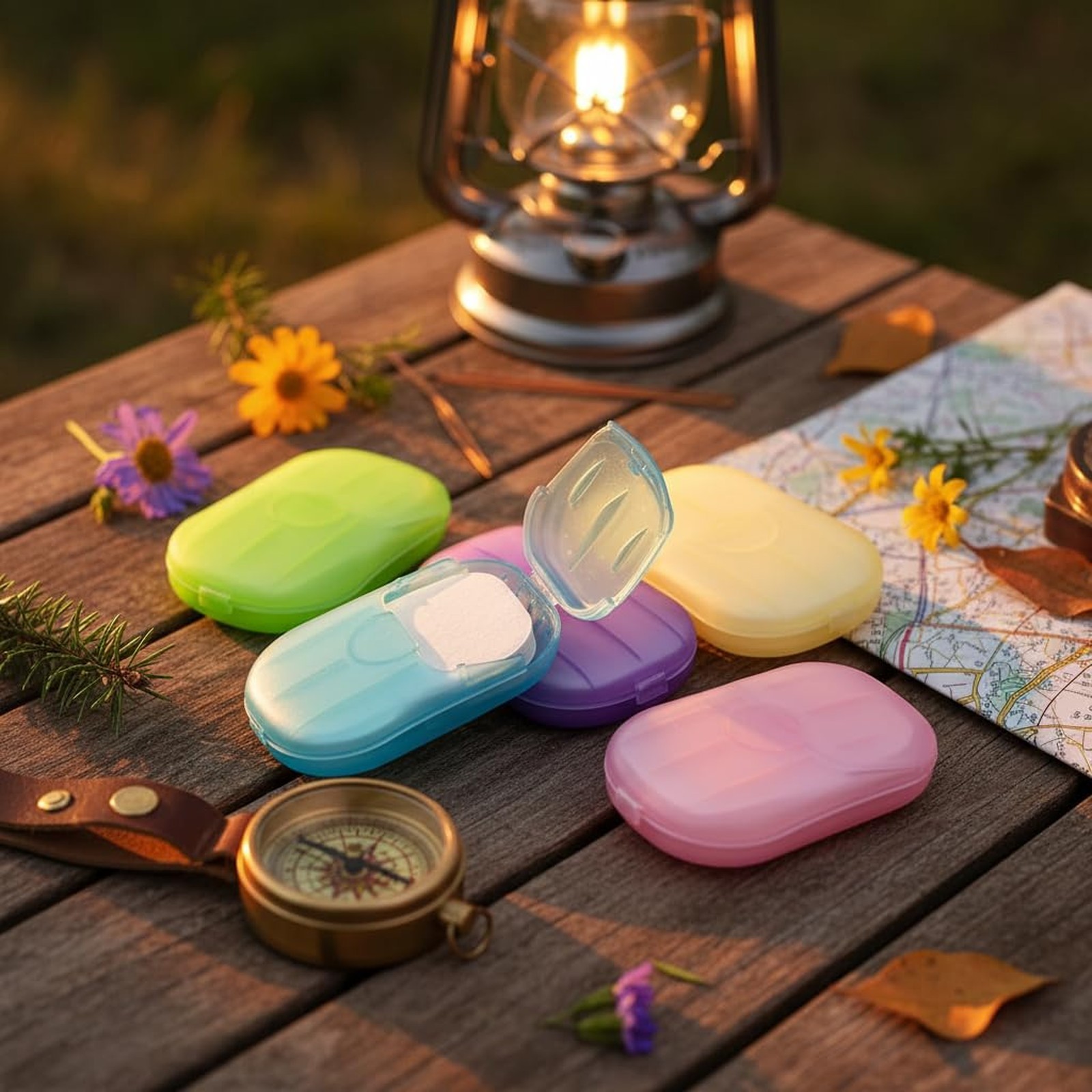 Colorful Disposable Soap Sheets Paper, 5 Boxes, Hand Cleaner Fragrance, Mini