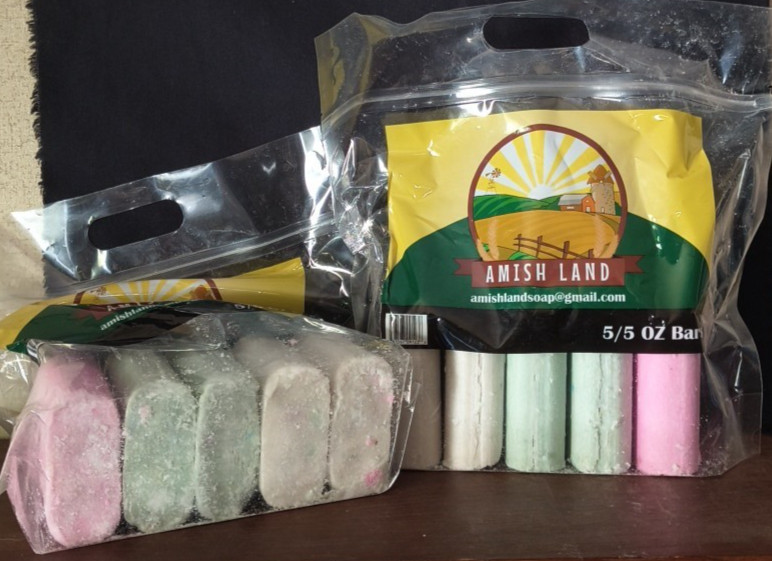 AMISH LAND BAR SOAP 10 5OZ BARS TOTAL 2 BAGS