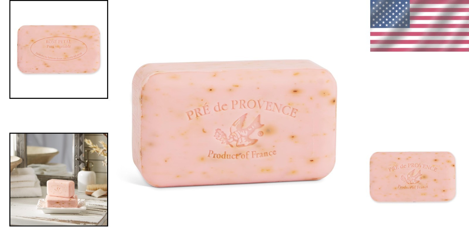Shea Butter Enriched Artisanal Soap Bar, 5.3 oz – Hydrating Rose Fragrance