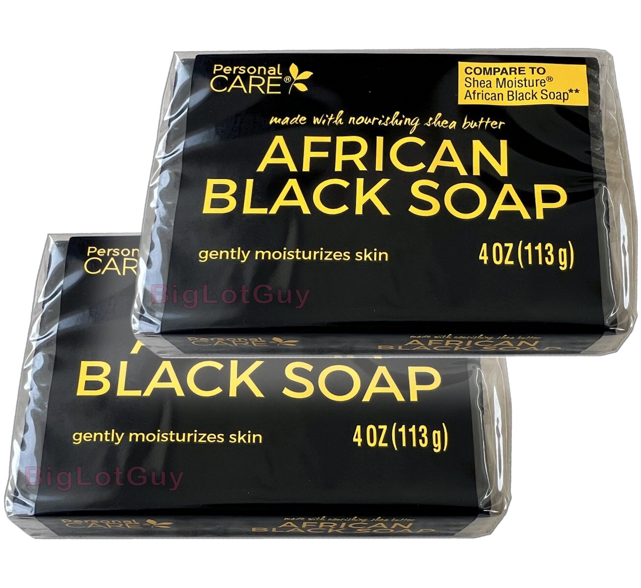 Personal Care AFRICAN BLACK SOAP Gentle Moisturizer With Shea Butter 4 oz-2Bars