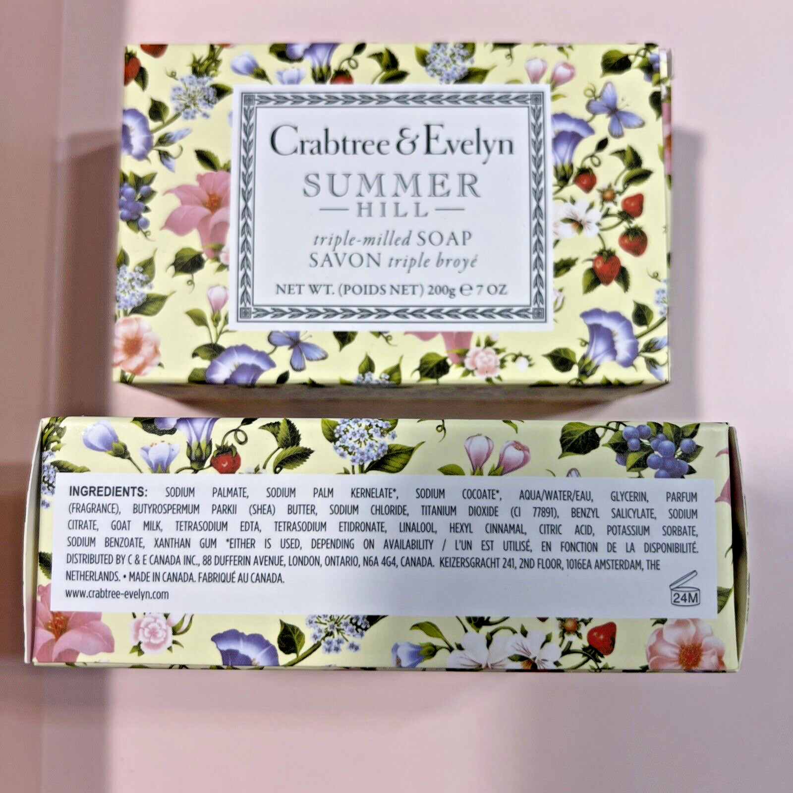 4x Crabtree & Evelyn SUMMER HILL Triple Milled Soap 7 oz New Lot x 4 Full Size