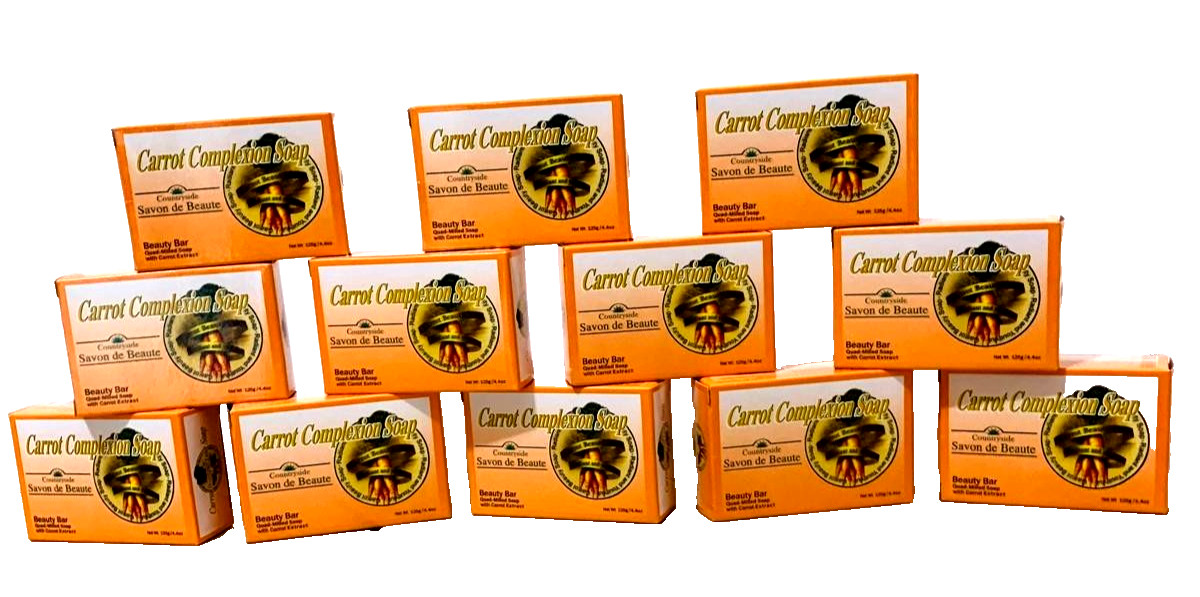Countryside Carrot Complexion Soap 12 Pack Carrot Extract Beauty Bar 125g/4.4oz