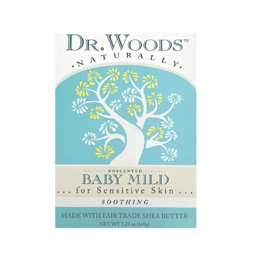 Dr. Woods Baby Mild Bar Soap, Sensitive Skin, Unscented, 5.25 oz 149 g(6 PACK )