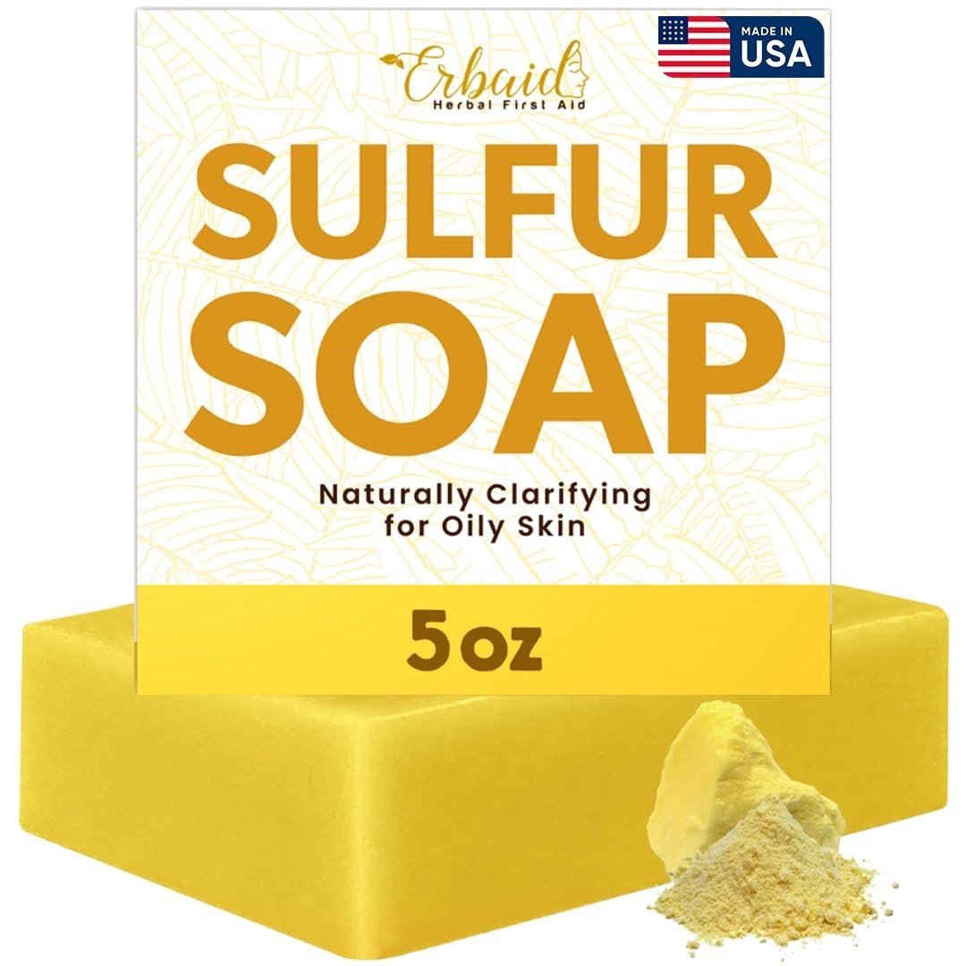 Sulfur Soap Bar Natural Acne Soap Skincare, 5oz