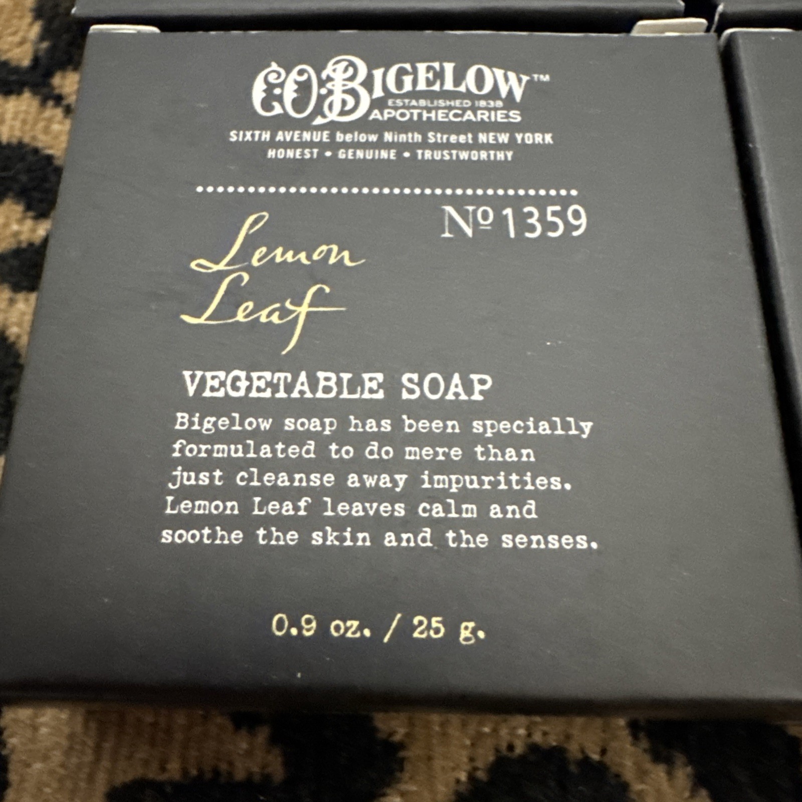 6 C.O. Bigelow LEMON LEAF Vegetable Soap .09 Oz Sealed. From Dream Hotels