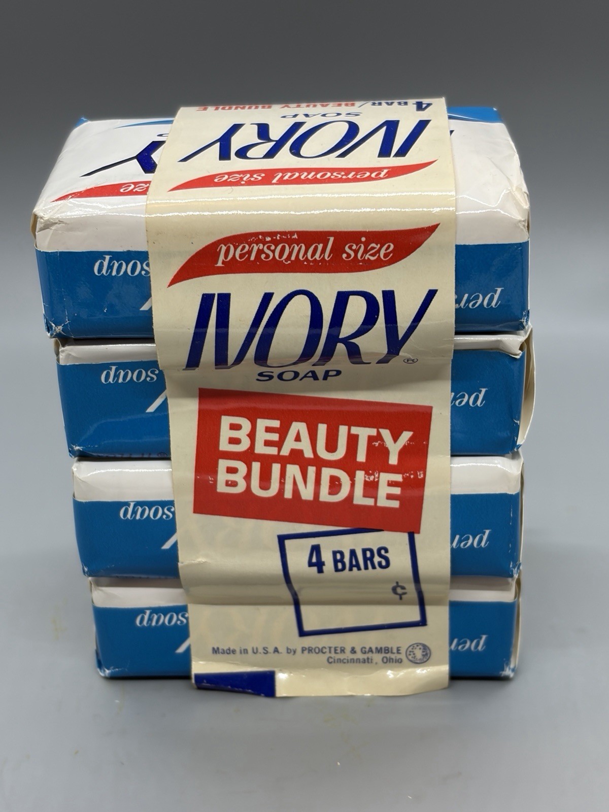Vintage NOS Ivory Soap Personal Size Bars Lot Of 4 Light Blue Sealed