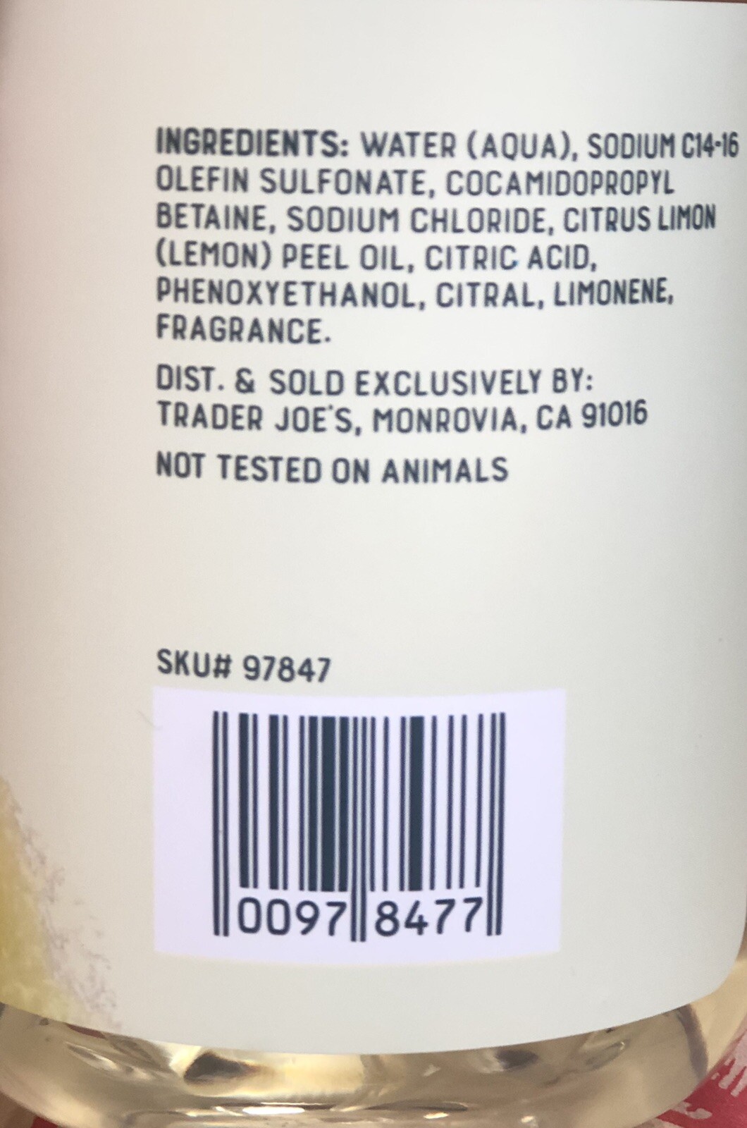 Trader Joes Lemon Kitchen Hand Soap 17 fl oz **2 Pack** NEW and FRESH