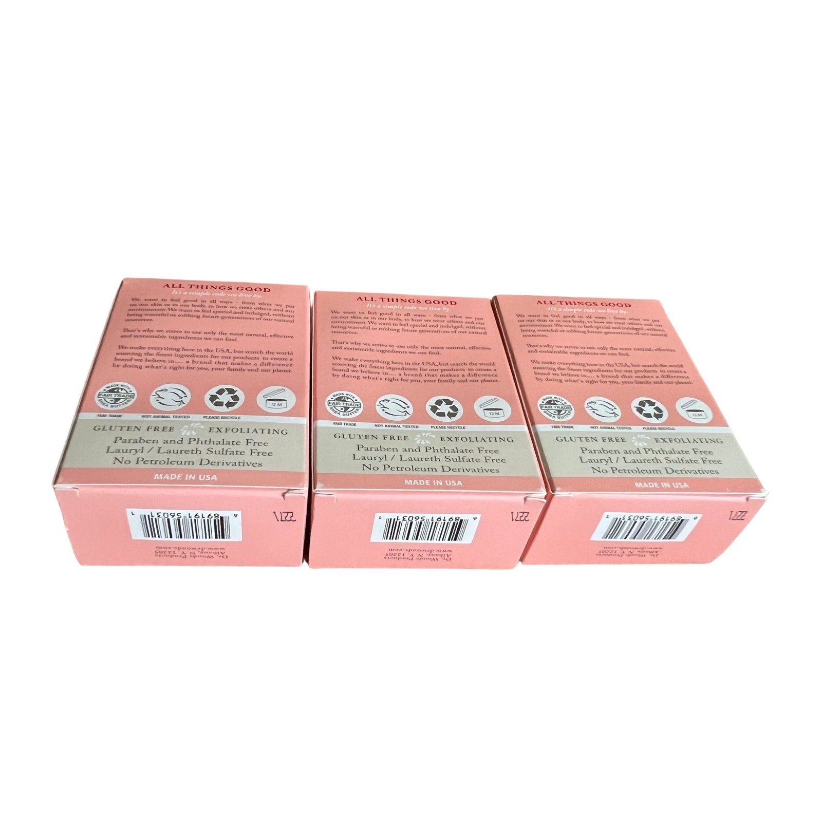 Lot 3 Dr. Woods, Exfoliating Bar Soap, English Rose , 5.25 oz (149 g)