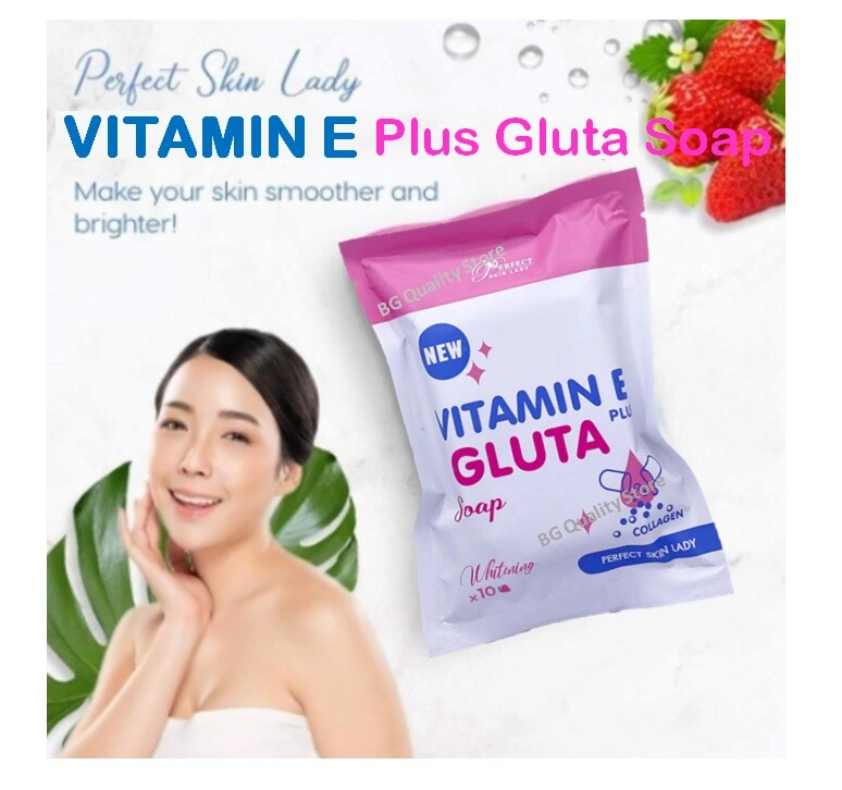 2X Vitamin E Plus Gluta Soap 80g. Collagen Honey Fruit Extract Perfect Skin Lady