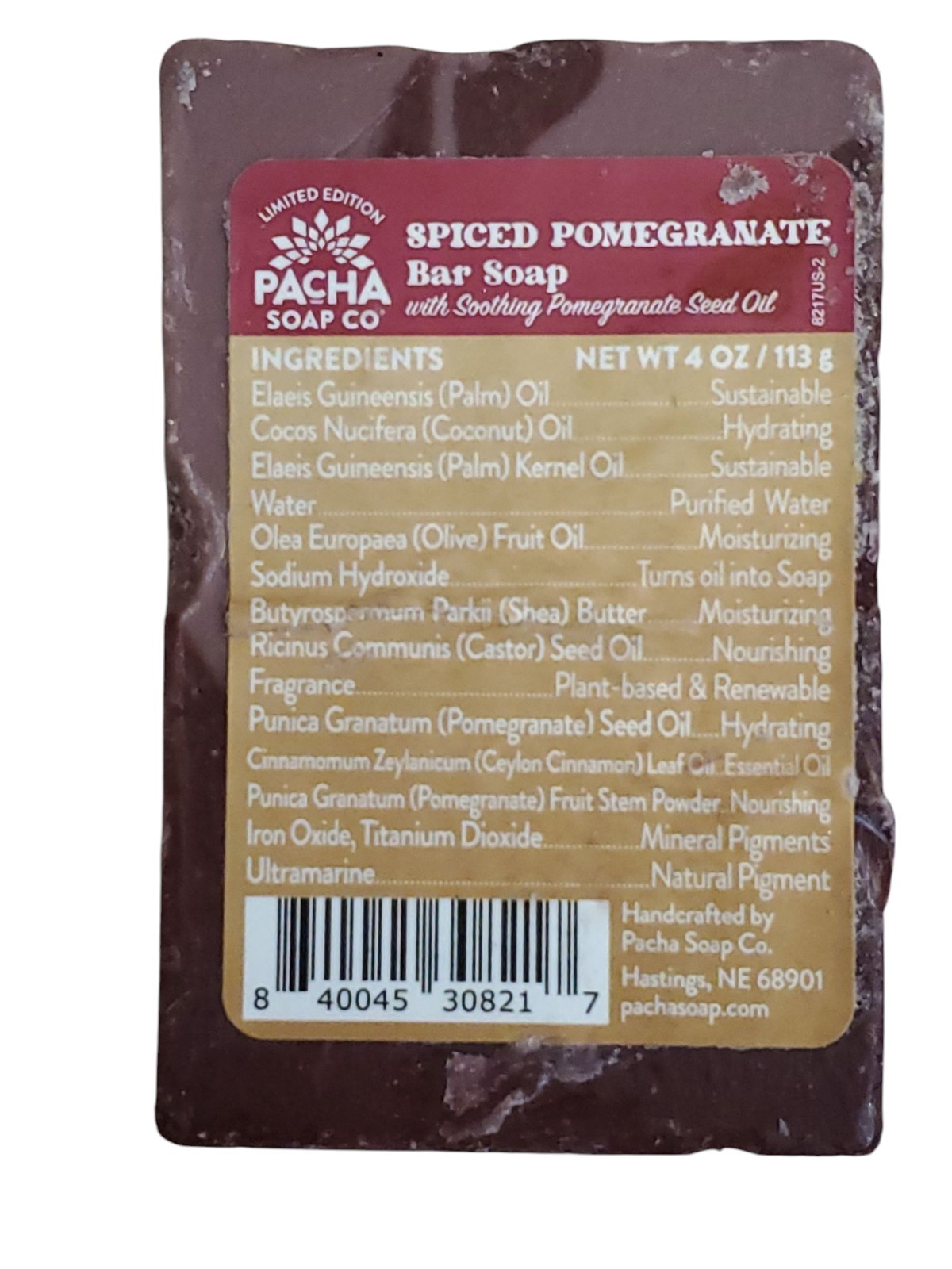 (3) Pacha Bar Soap Limited Edition Spiced Pomegranate Soothing NEW