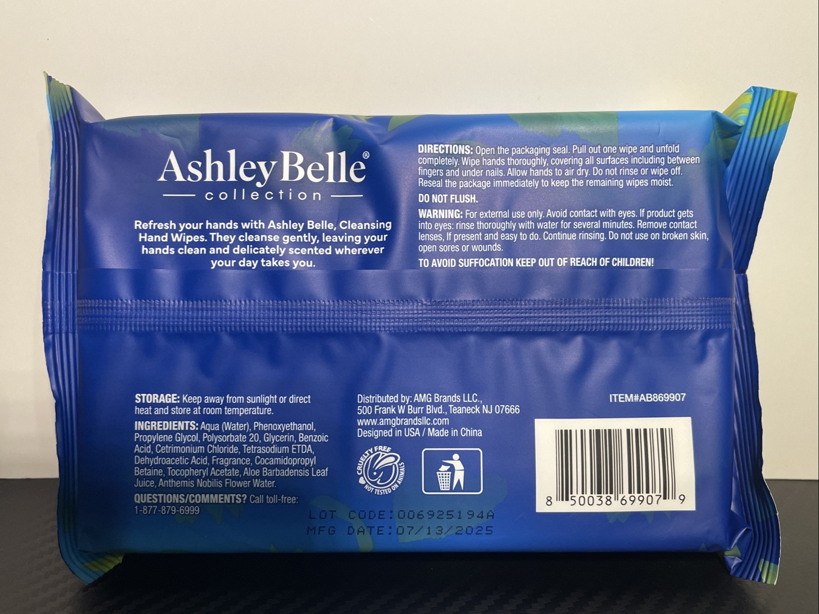 Lot Of 2 Ashley Belle Hand Wipes Sunflower Haze 60 Total New Free Shipping