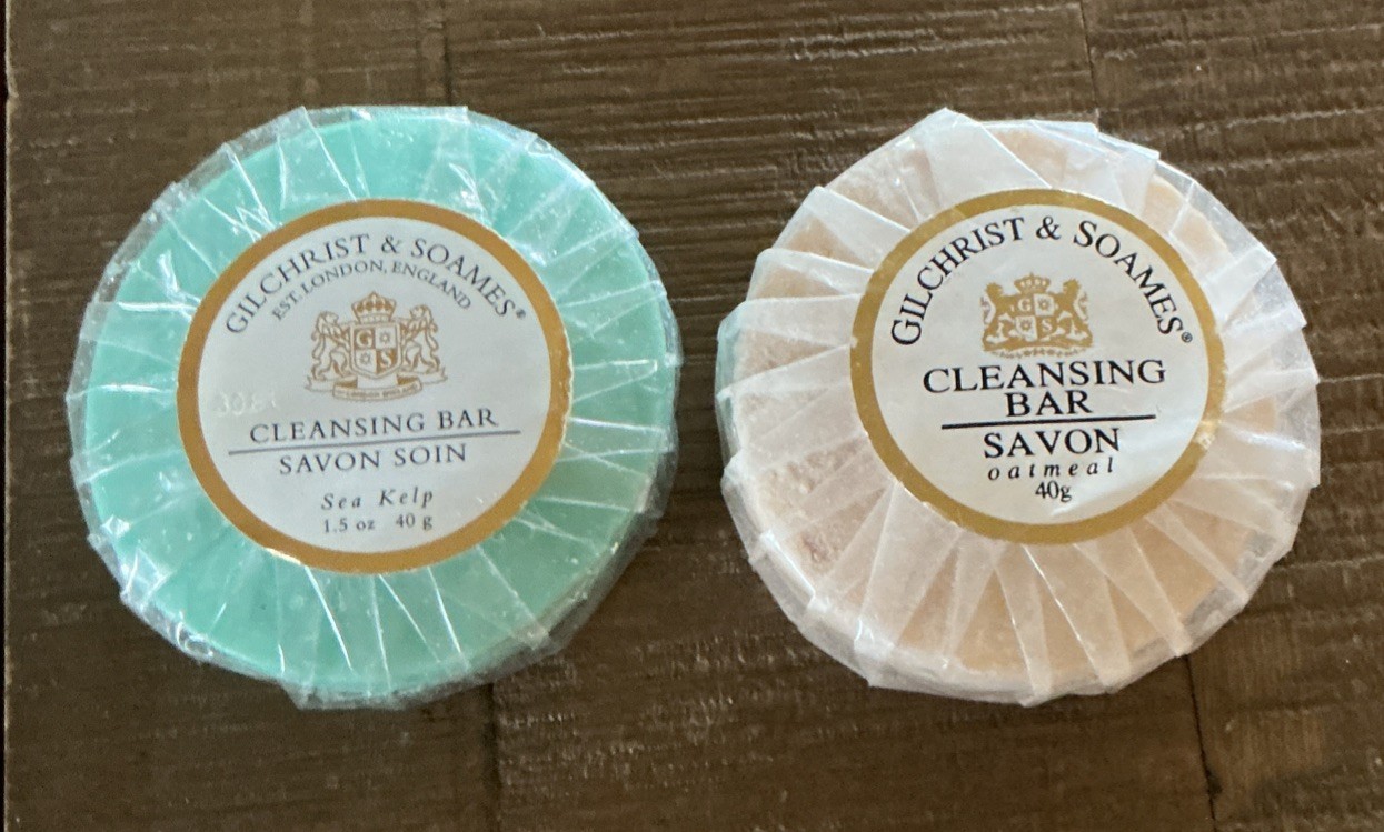2 Gilchrist & Soames Soap Bars: Oatmeal Sea Kelp Tea 1.5oz ea. England NEW