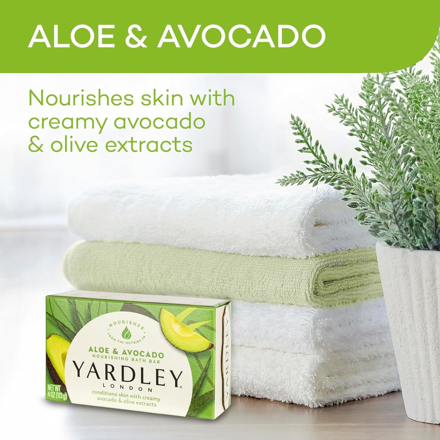 London Nourishing Aloe & Avocado Bath Soap Bar, Moisturizing, All Skin Types,…