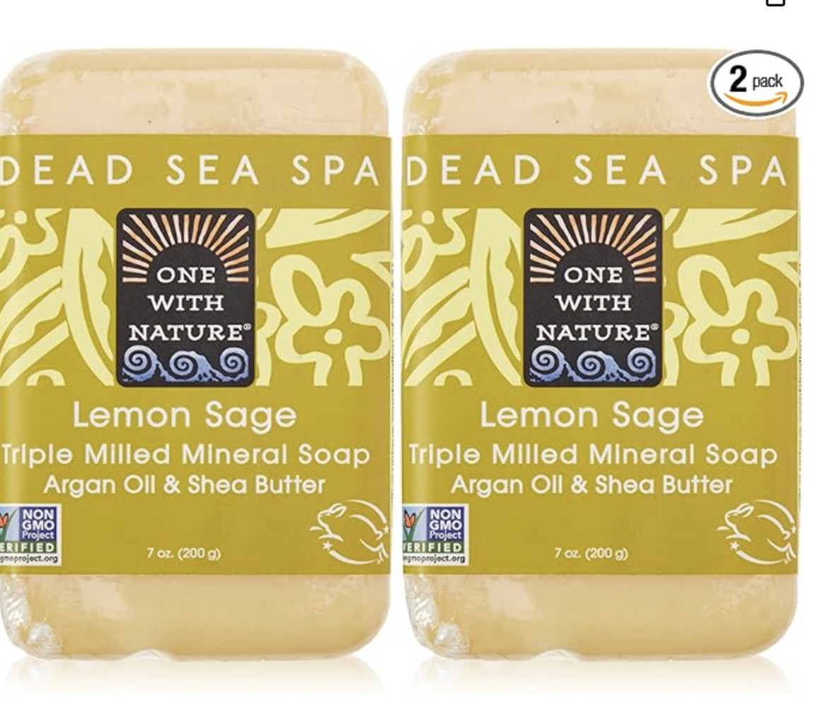 2x ONE WITH NATURE Lemon Sage Bar Soap, 7 OZ